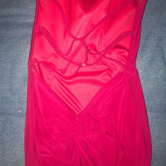 short tight fuchsia formal dress - Picture 3 of 4